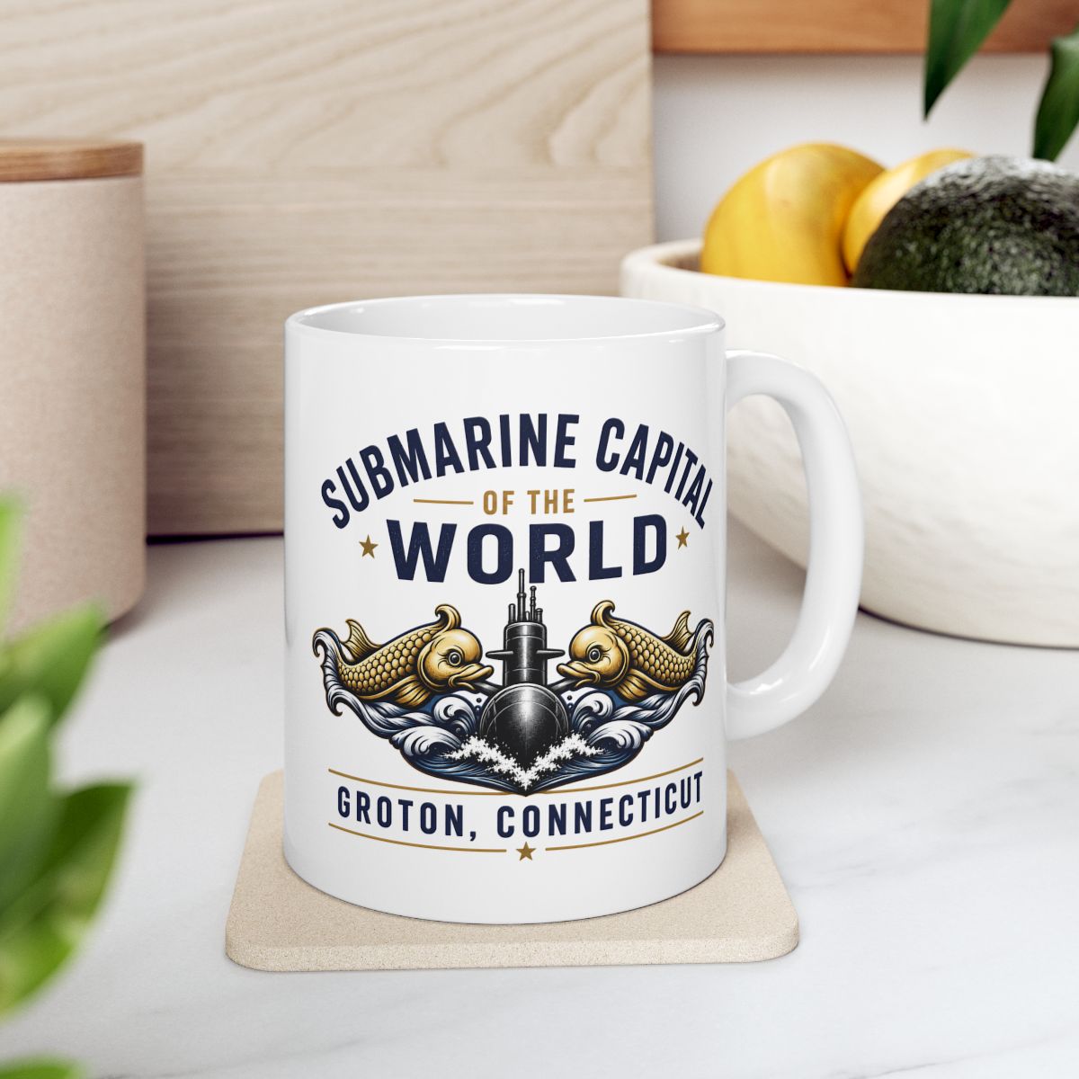 Submarine capital of the world, coffee mug